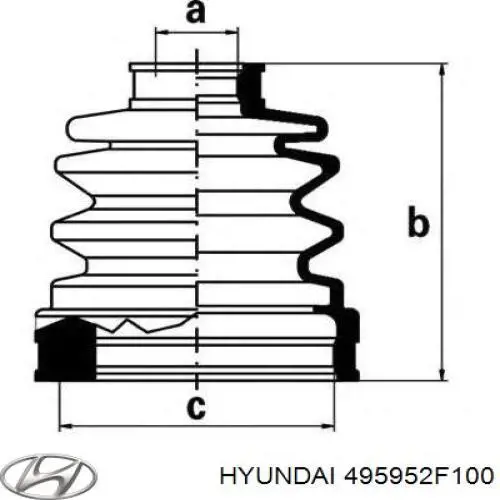 495942F500 Hyundai/Kia fuelle, árbol de transmisión delantero interior