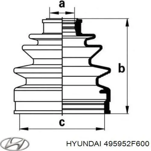 Fuelle transmisión delantero exterior KIA Cerato I sedán (LD) (2004 - 2008) precio, desde 10,59 EUR