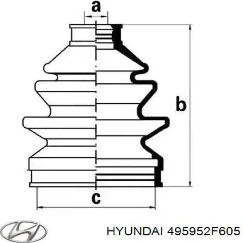 Fuelle, árbol de transmisión delantero interior izquierdo para KIA Cerato (TD)