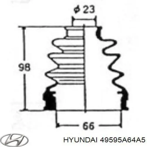 Fuelle, palier delantero exterior Hyundai/Kia 49595A64A5 precio, desde 8,47 EUR