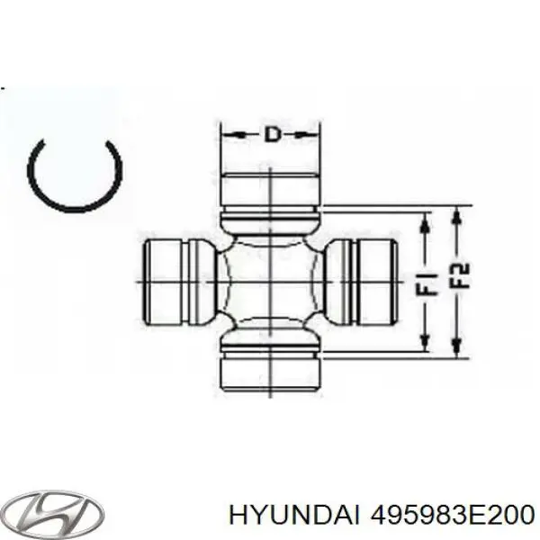 495983E200 Hyundai/Kia cruceta de árbol de cardán trasero