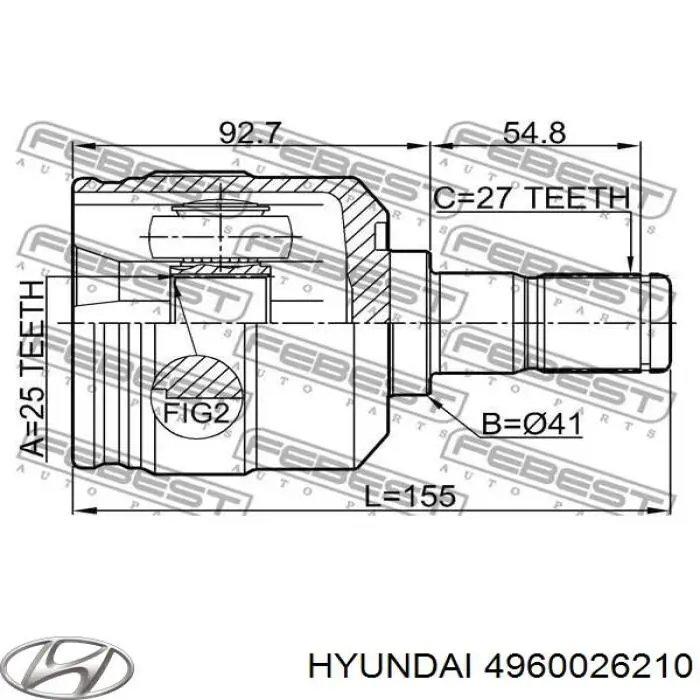 Palier trasero Hyundai/Kia 4960026210 precio, desde 53,72 EUR