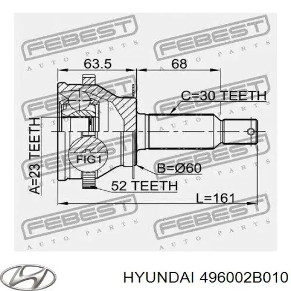 Palier trasero Hyundai/Kia 496002B010 precio, desde 57,95 EUR