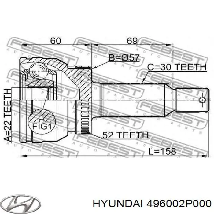Palier trasero Hyundai/Kia 496002P000 precio, desde 140,84 EUR