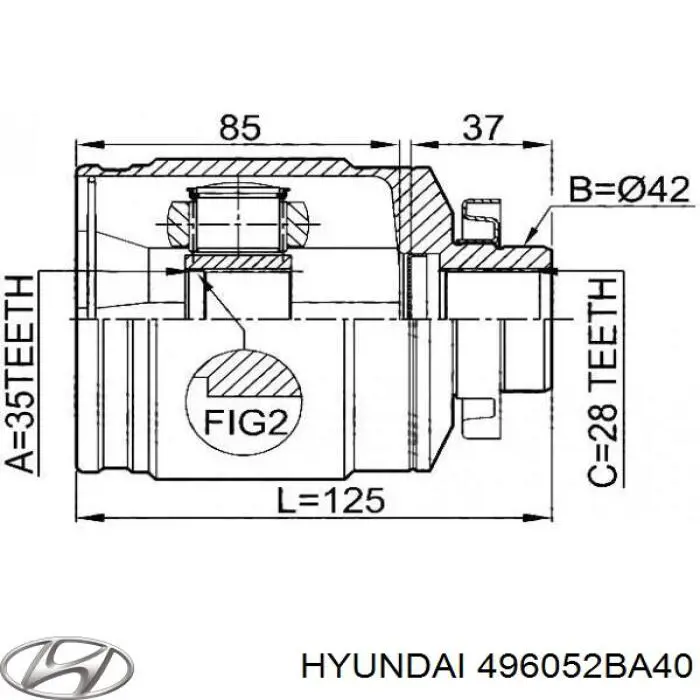 624063 GSP junta homocinética interior delantera derecha