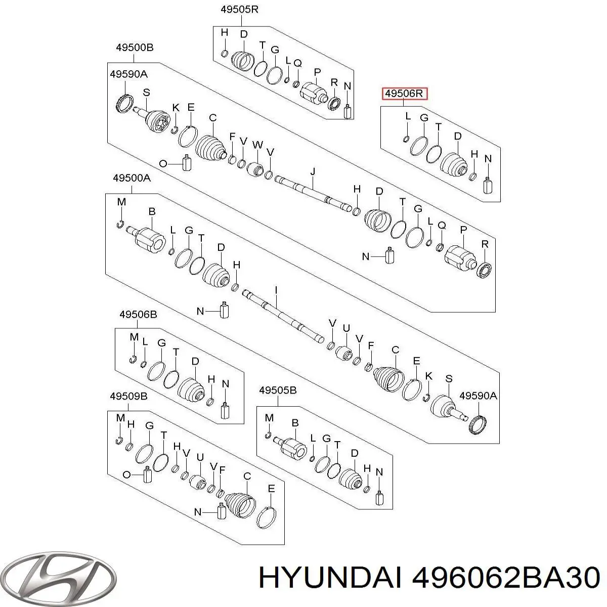 Fuelle, junta homocinética interior derecha delantera Hyundai/Kia 496062BA30 precio, desde 34,39 EUR