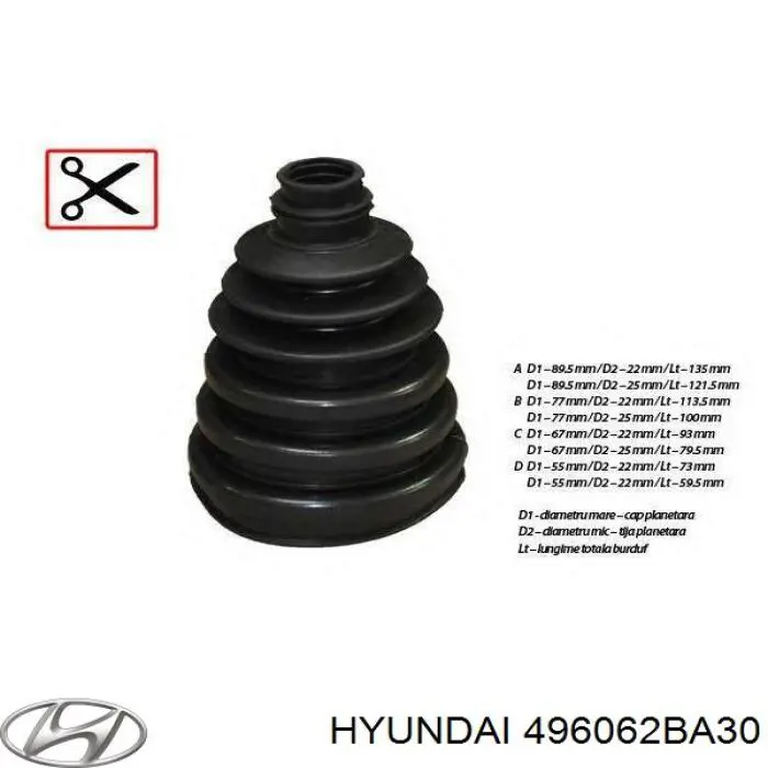 Comprar 496062BA30 Hyundai/Kia Fuelle, junta homocinética interior derecha delantera