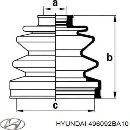Comprar 496092BA10 Hyundai/Kia Fuelle exterior derecho de junta homocinética