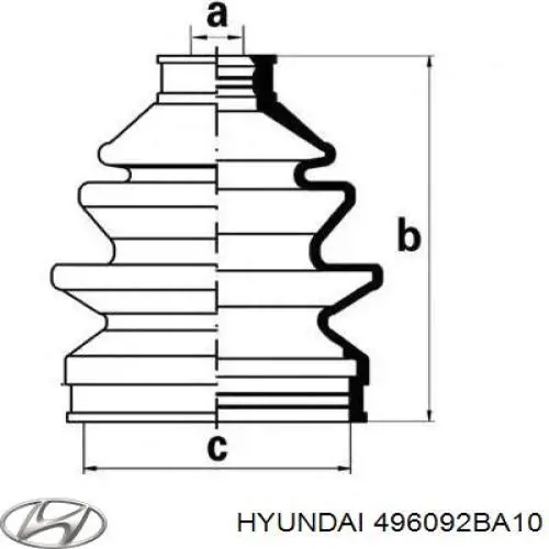 Fuelle, árbol de transmisión exterior derecho para Hyundai Santa Fe (CM)