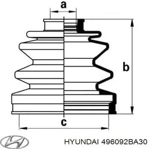 Fuelle de palier delantero exterior 496092BA30 Hyundai/Kia