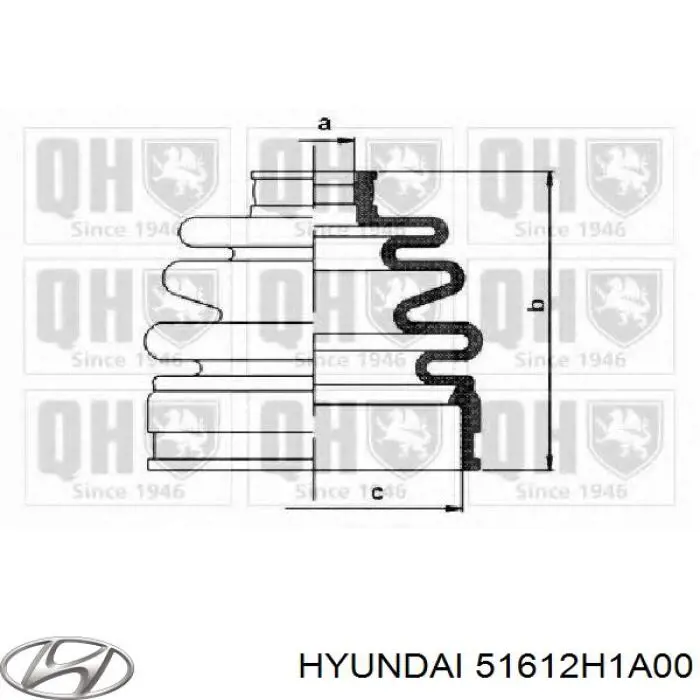 Fuelle de semieje delantero interior 51612H1A00 Hyundai/Kia