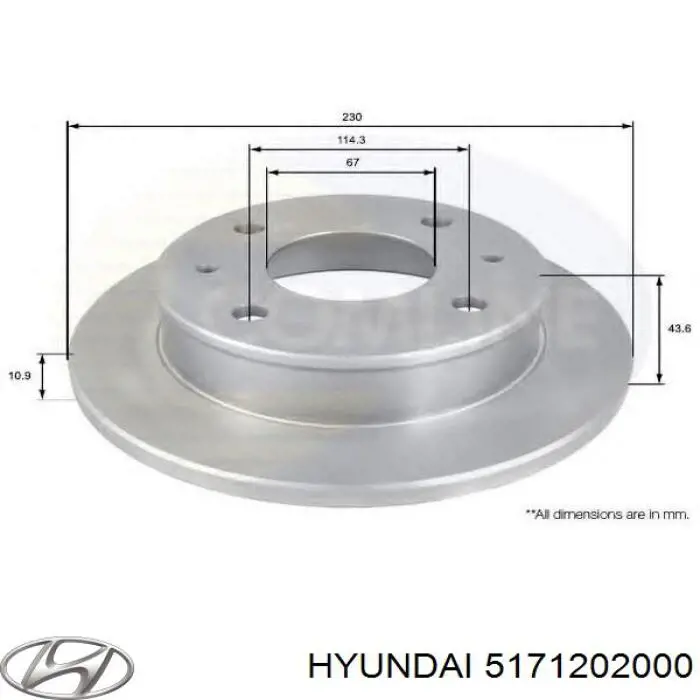 5171202000 Hyundai/Kia disco de freno delantero