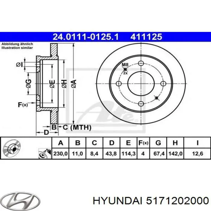 Frenos delanteros Hyundai/Kia 5171202000 precio, desde 23,88 EUR