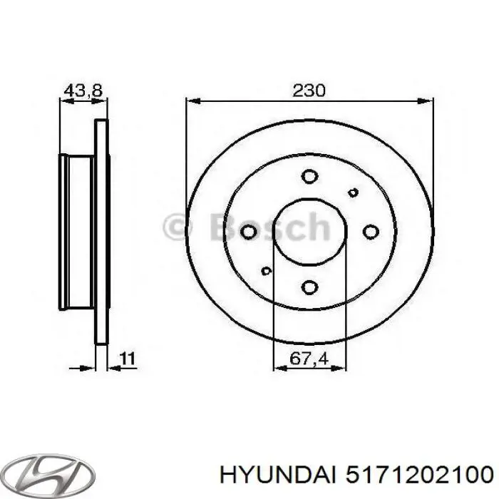 5171202100 Hyundai/Kia disco de freno delantero
