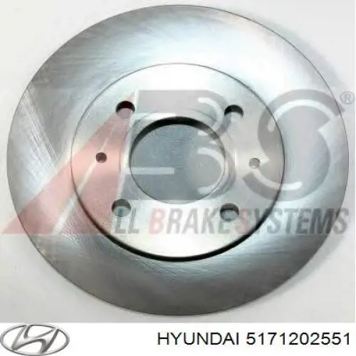 5171202551 Hyundai/Kia freno de disco delantero