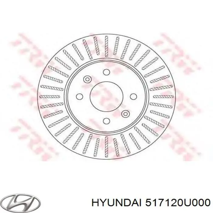 517120U000 Hyundai/Kia disco de freno delantero