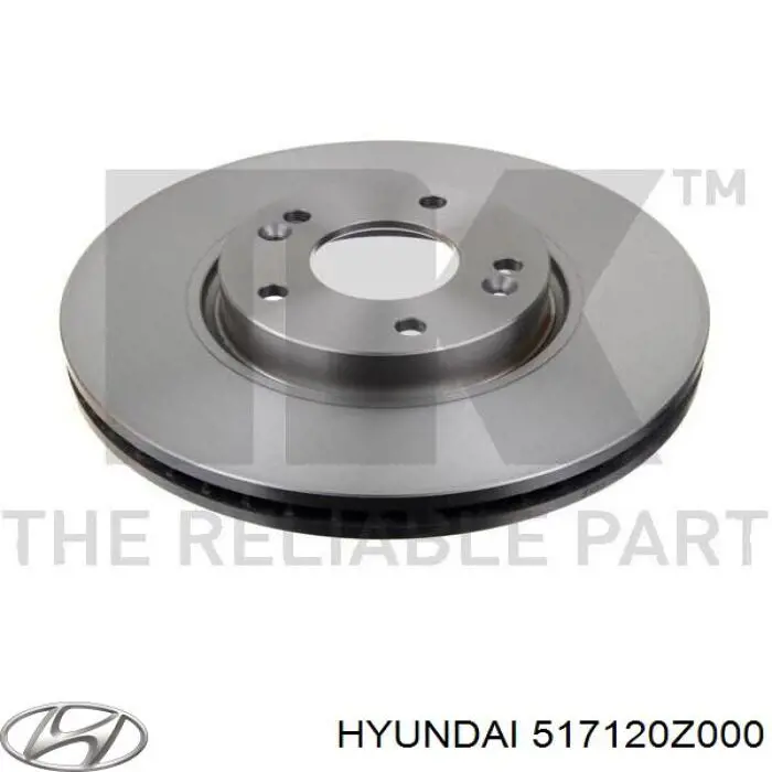Disco de freno delantero Hyundai/Kia 517120Z000