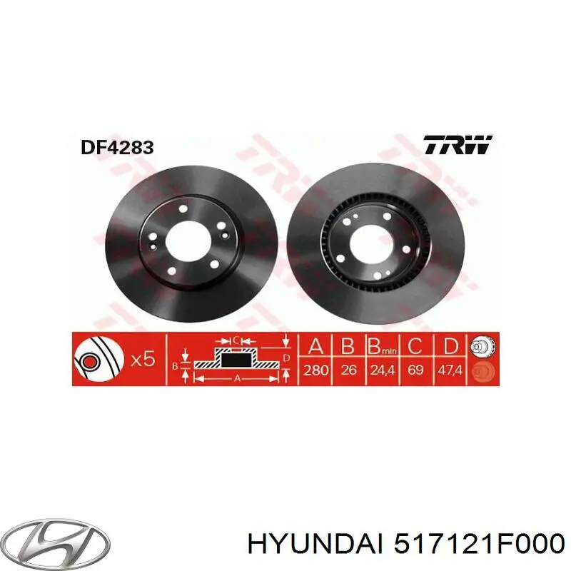 Comprar 517121F000 Hyundai/Kia Freno de disco delantero
