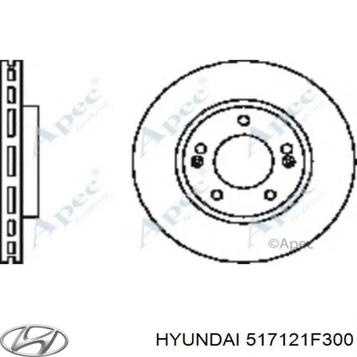 517121F300 Hyundai/Kia disco de freno delantero