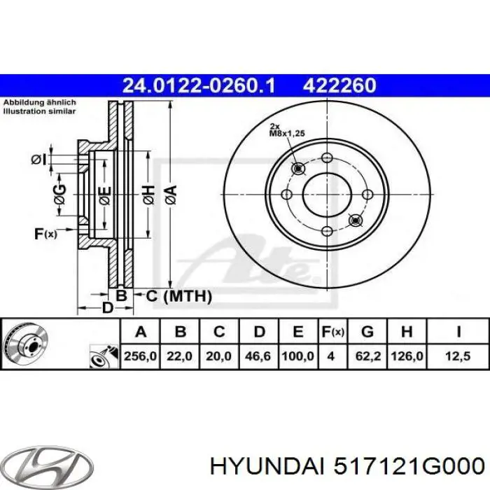 Comprar 517121G000 Hyundai/Kia Freno de disco delantero