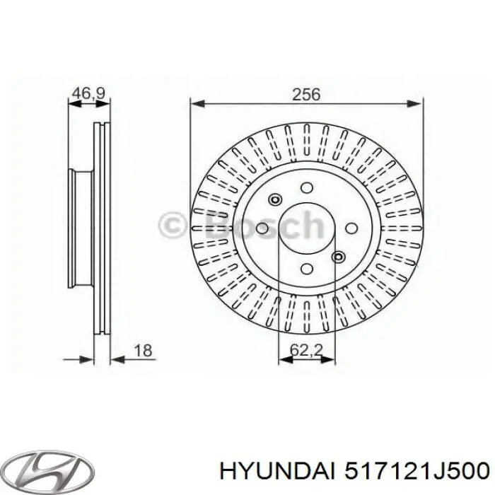 Comprar 517121J500 Hyundai/Kia Freno de disco delantero