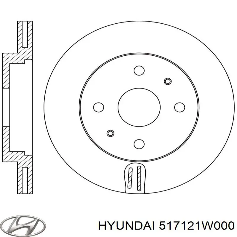 517121W000 Hyundai/Kia freno de disco delantero