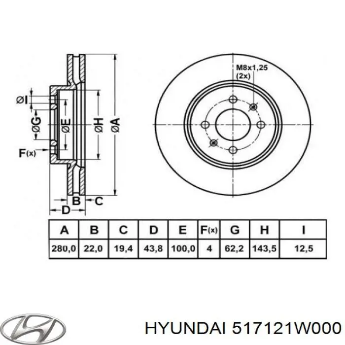 Frenos delanteros Hyundai/Kia 517121W000 precio, desde 51,23 EUR