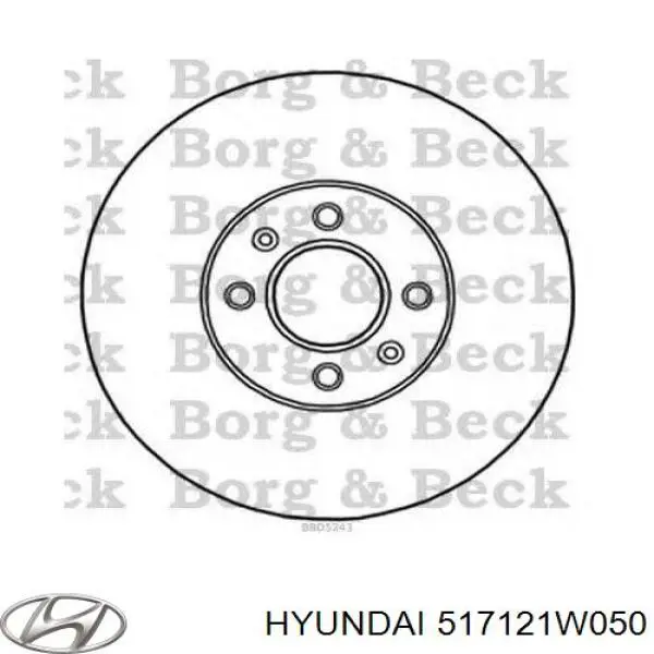 Disco de freno 517121W050 Hyundai/Kia