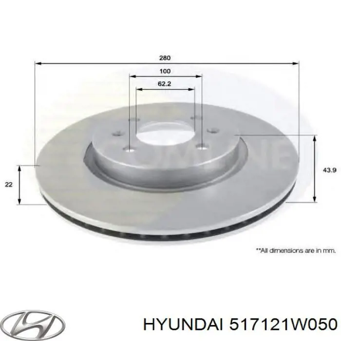 Frenos delanteros Hyundai/Kia 517121W050 precio, desde 51,23 EUR