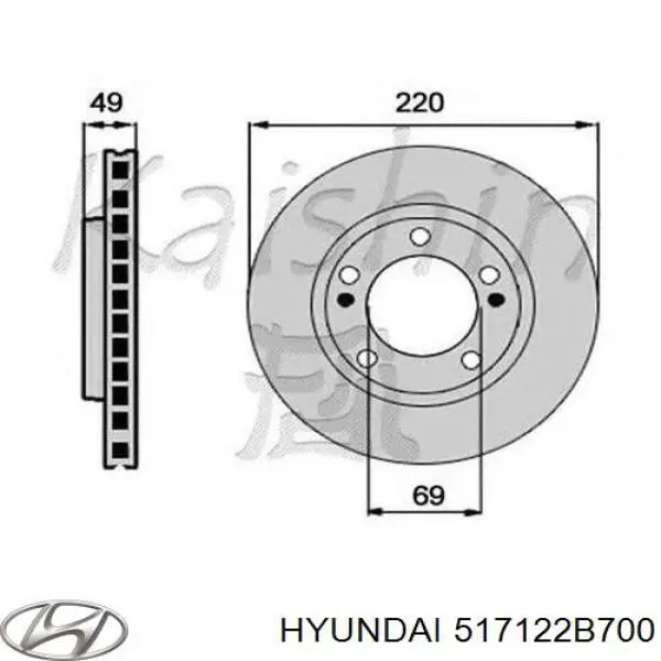 Disco de freno 517122B700 Hyundai/Kia