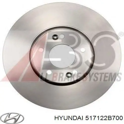 Disco de freno delantero Hyundai/Kia 517122B700