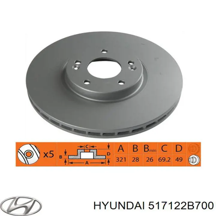 517122B700 Hyundai/Kia Discos