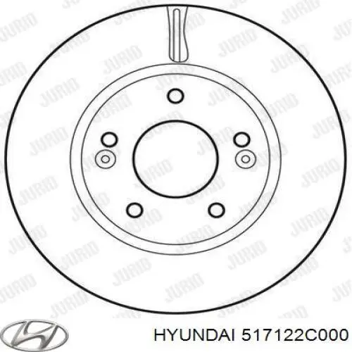 Disco de freno delantero Hyundai/Kia 517122C000