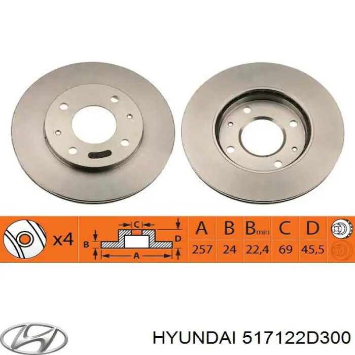 Comprar 517122D300 Hyundai/Kia Freno de disco delantero