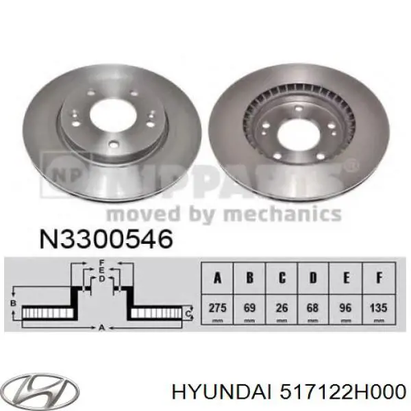 Comprar 517122H000 Hyundai/Kia Freno de disco delantero