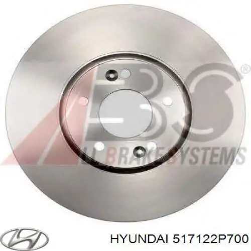 517122P700 Hyundai/Kia disco de freno delantero