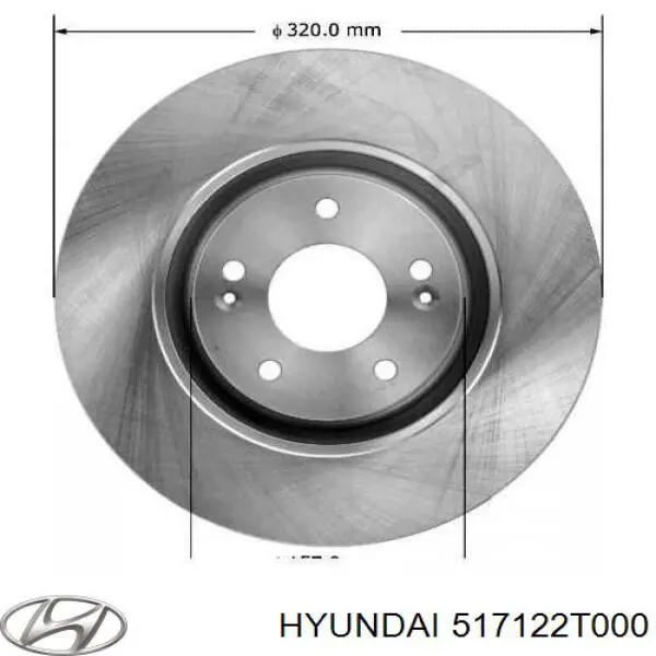 517122T000 Hyundai/Kia freno de disco delantero