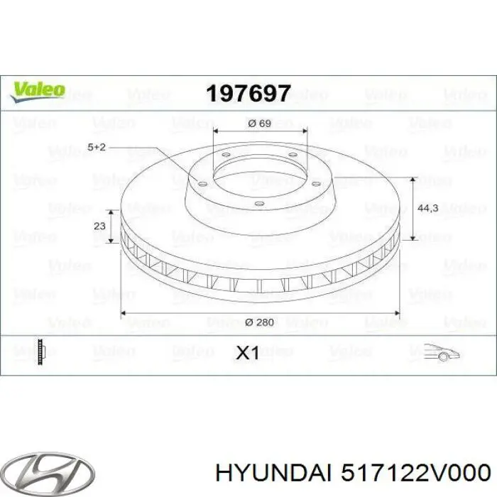 517122V000 Hyundai/Kia Discos