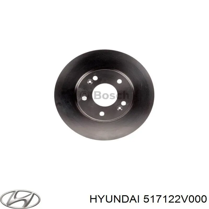 Disco de freno delantero Hyundai/Kia 517122V000