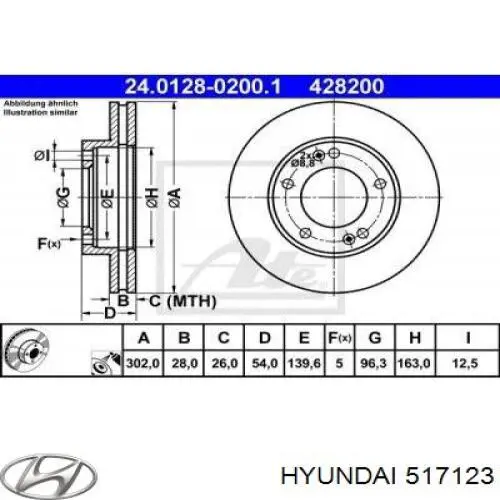 Comprar 517123 Hyundai/Kia Freno de disco delantero