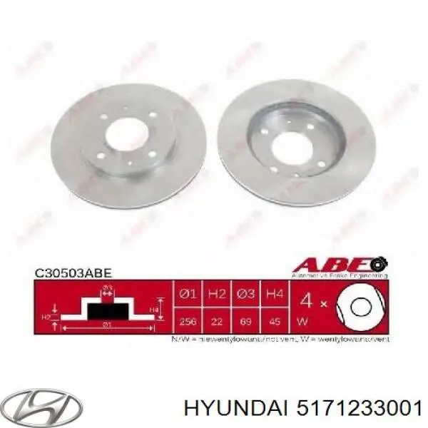 5171233001 Hyundai/Kia disco de freno delantero