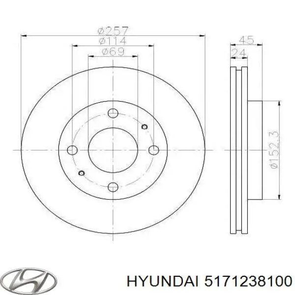 5171238100 Hyundai/Kia Discos