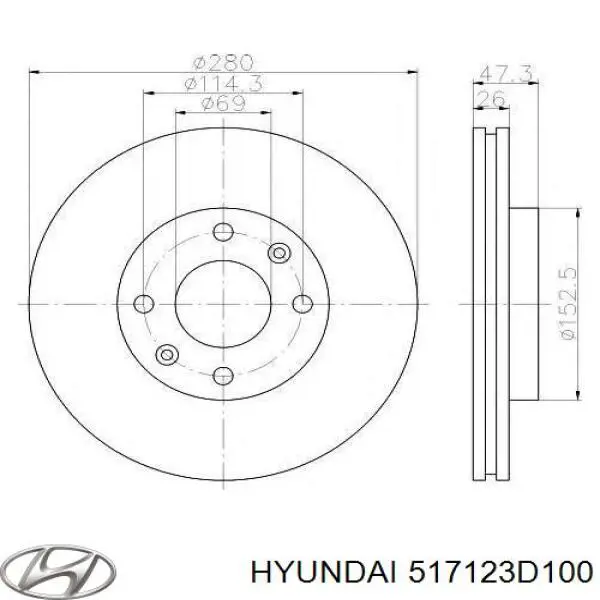 Frenos delanteros Hyundai/Kia 517123D100 precio, desde 40,49 EUR