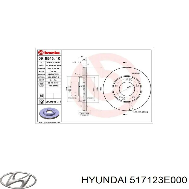 Comprar 517123E000 Hyundai/Kia Freno de disco delantero