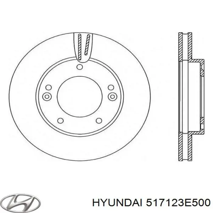 Disco de freno delantero Hyundai/Kia 517123E500