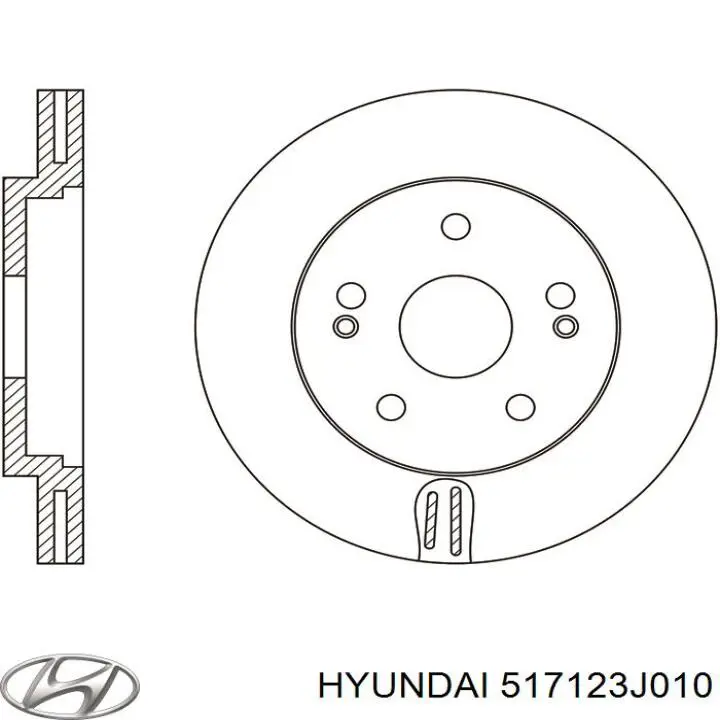 517123J010 Hyundai/Kia disco de freno delantero