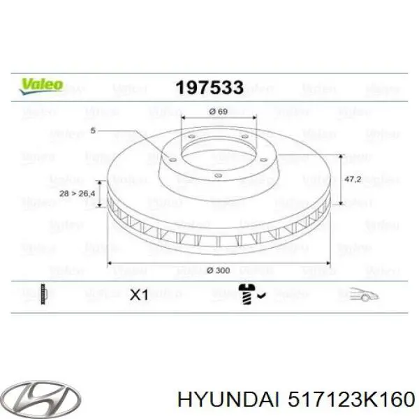 517123K160 Hyundai/Kia Discos