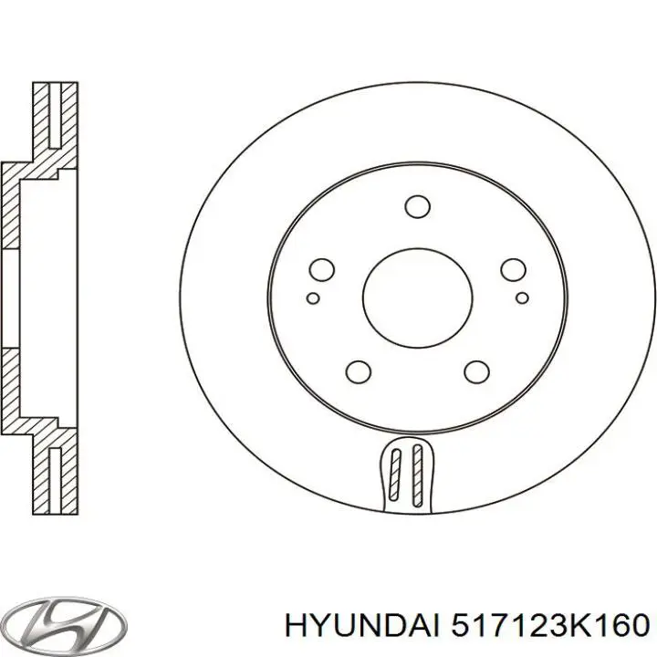 Disco de freno 517123K160 Hyundai/Kia