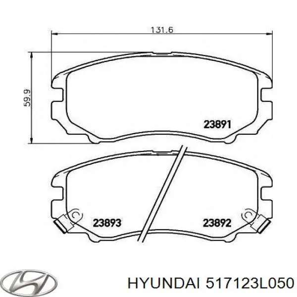 517123L050 Hyundai/Kia disco de freno delantero