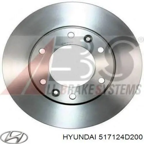 517124D200 Hyundai/Kia freno de disco delantero